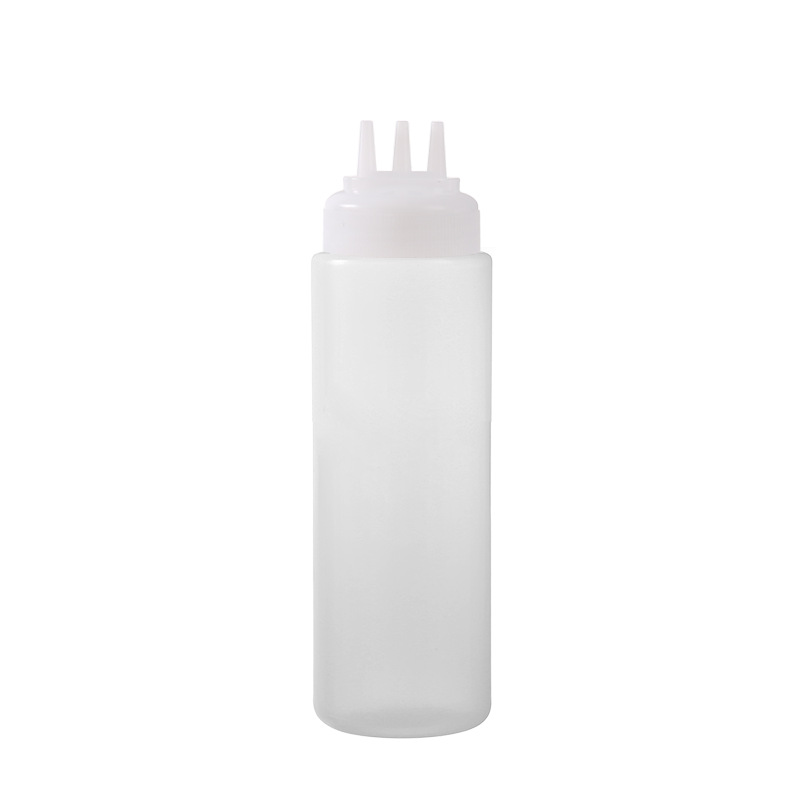 Botella de salsa de extrusión de tres agujeros 550ml