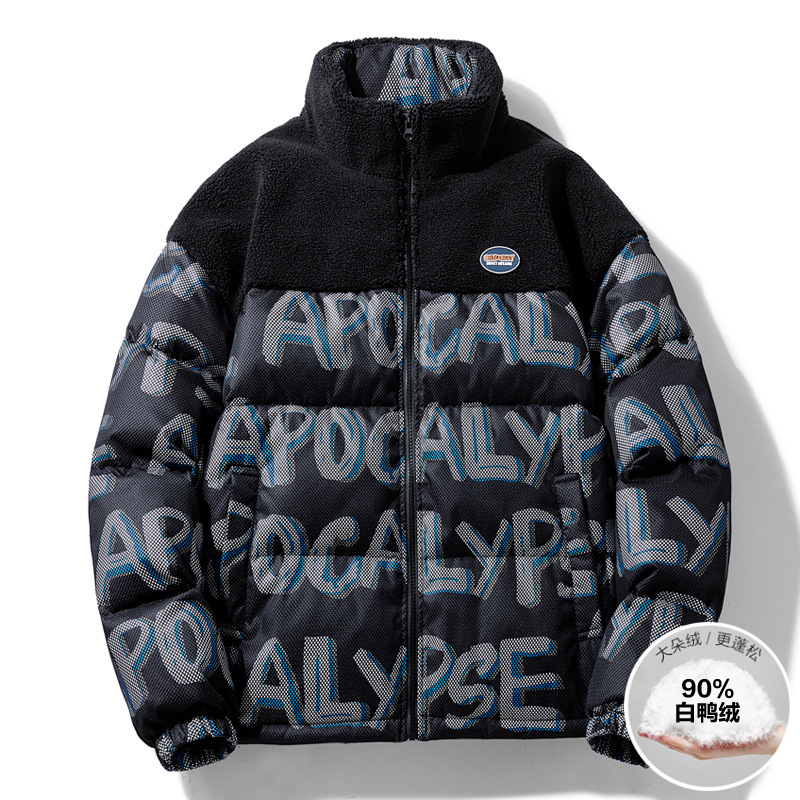 men's velvet winter keep warm camouflage down jacket with down