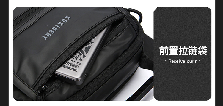 The new 2024 casual crossbody bag, small square bag, fashionable men's bag, trendy large-capacity water-resistant men's bag undefined