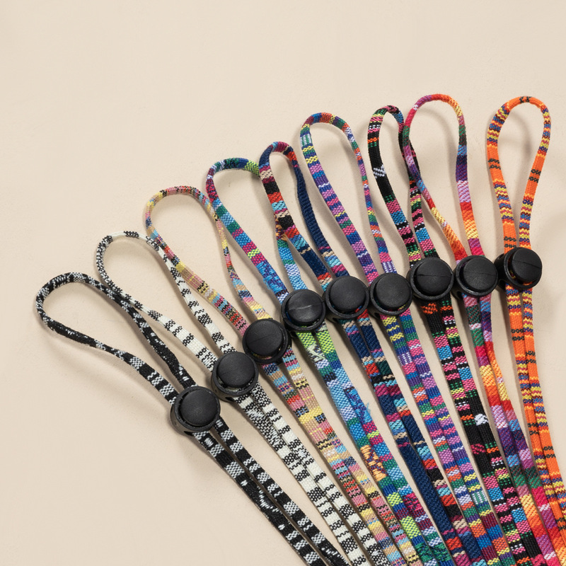 Ethnic Round Buckle Anti-Slip Adjustable Glasses Strap, Glasses Fixing Band, Chain Element Hanging Chain, Neck Strap