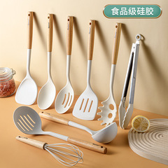 ケヤキの柄を大きくするシリカゲルの台所用品のシリカゲルのシャベルの高い顔の値の炒め物の鍋のシャベルの台所用品は鍋のシャベルのセットにくっつきません。