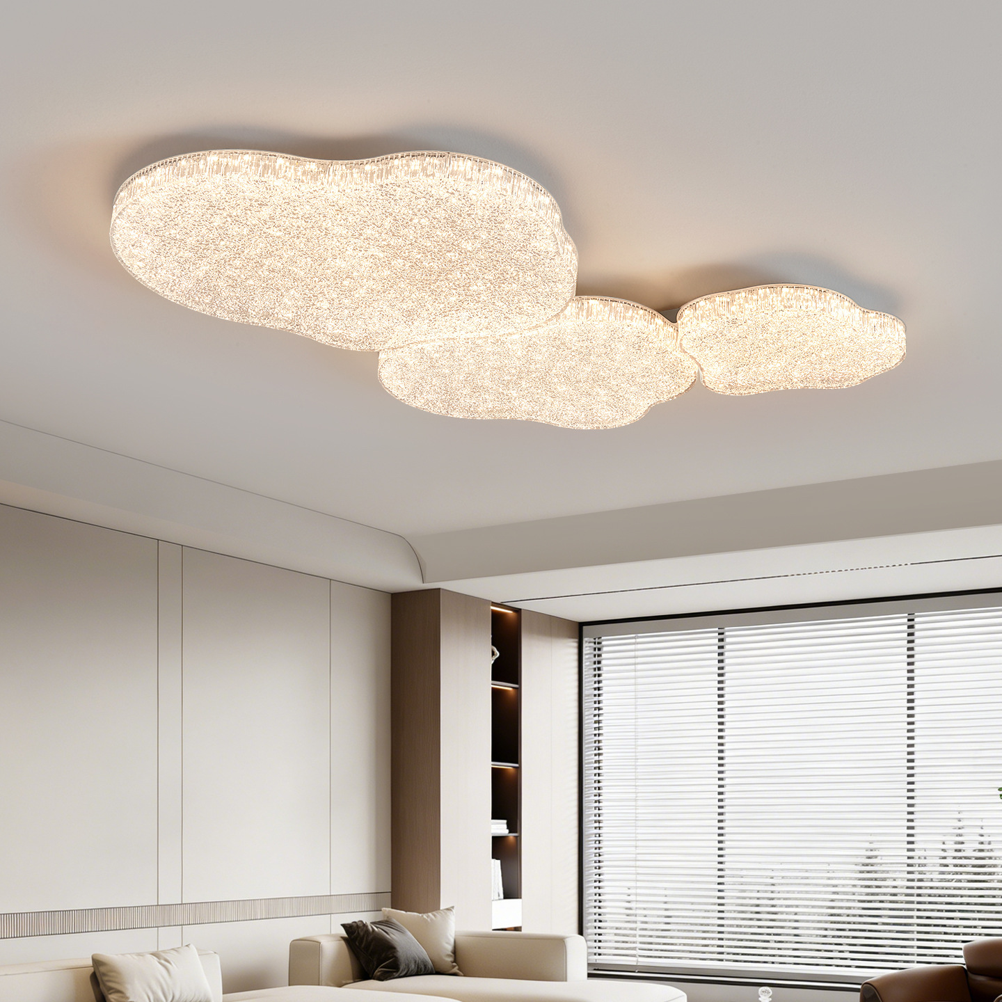 Luz de techo de la sala de estar italiana de lujo de alto nivel, nueva atmósfera simple y creativa de protección de los ojos de la sala de cristal 686L