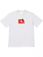 25FW Stick Tee Cotton Short-Sleeve T-Shirt with Chest Logo Character, Unisex Couple Matching
