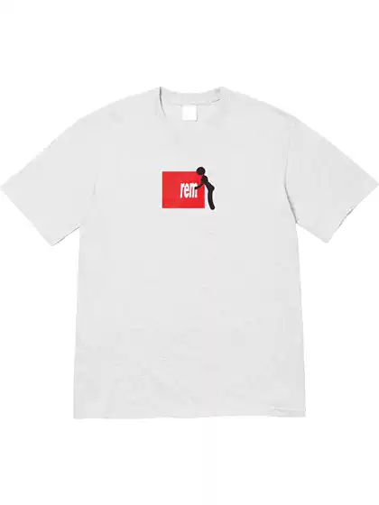 25FW Stick Tee Cotton Short-Sleeve T-Shirt with Chest Logo Character, Unisex Couple Matching