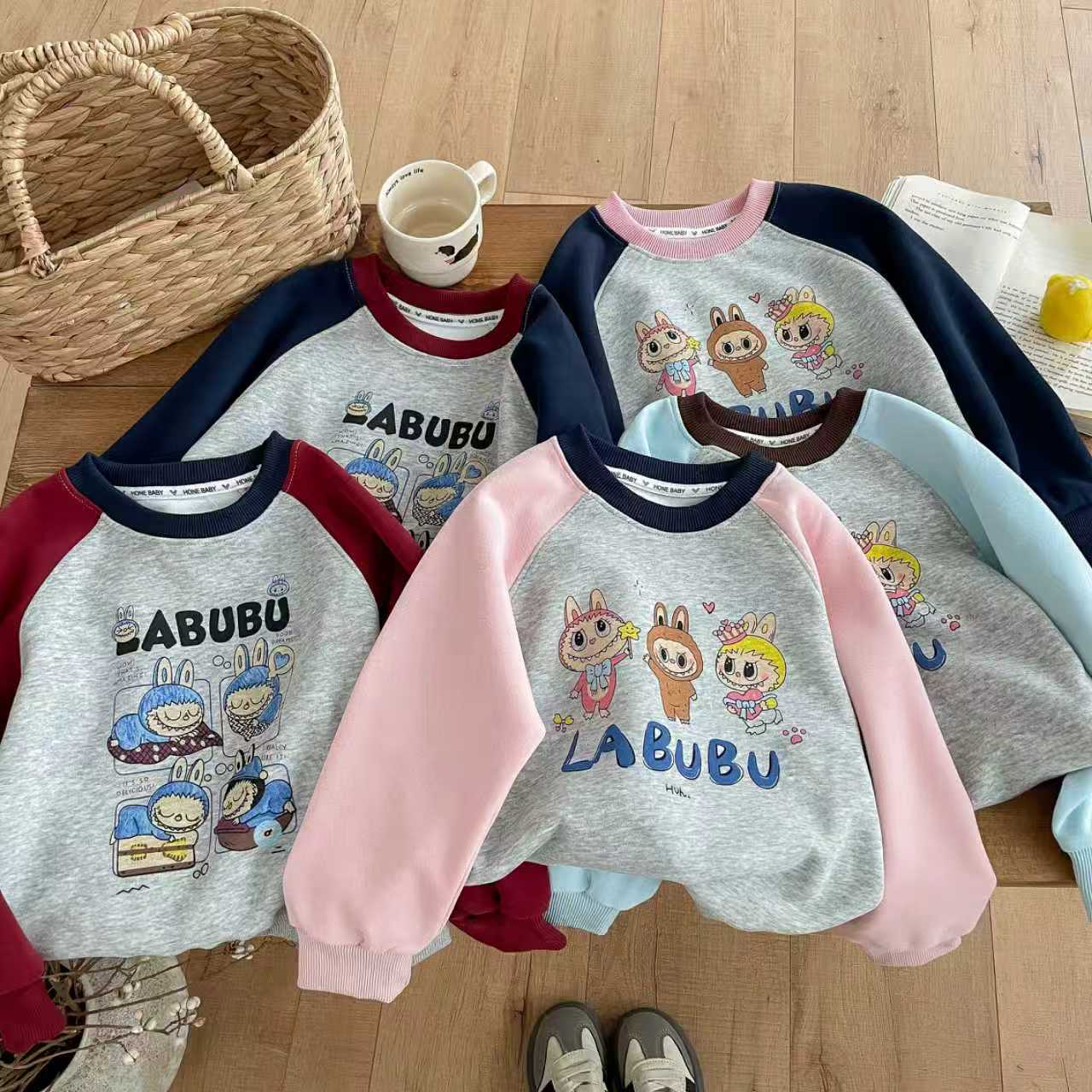 Children's Spring New Sweatshirt Boys' Round Neck Sweatshirt Tops Korean Style Round Neck Sweatshirt Contrasting Colors