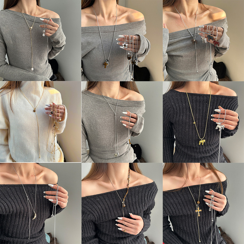 2026 New Model Pony Pendant Necklace with a High-End Feel, Long Chain, Light Luxury Niche Design, Sweater Chain, Sweet and Cool Style Necklace 2026 New Model Pony Pendant Necklace with a High-End Feel, Long Chain, Light Luxury Niche Design, Sweater Chain, Sweet and Cool Style Necklace