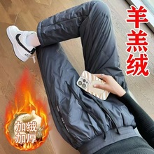 羊羔绒休闲裤女冬季新款加绒加厚棉裤宽松外穿防风保暖直筒雪地裤