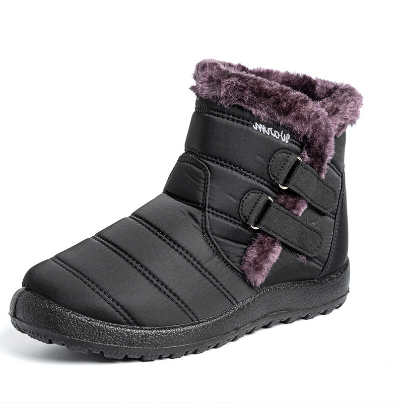 雪地靴女冬季皮面防水防滑新款皮毛一体保暖加绒户外外穿加厚棉鞋