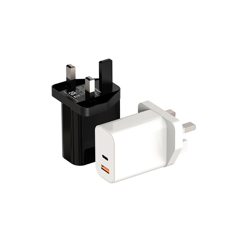 Cabeza de carga rápida de 30W UKCA PD + QC3.0 adaptador de viaje de doble puerto