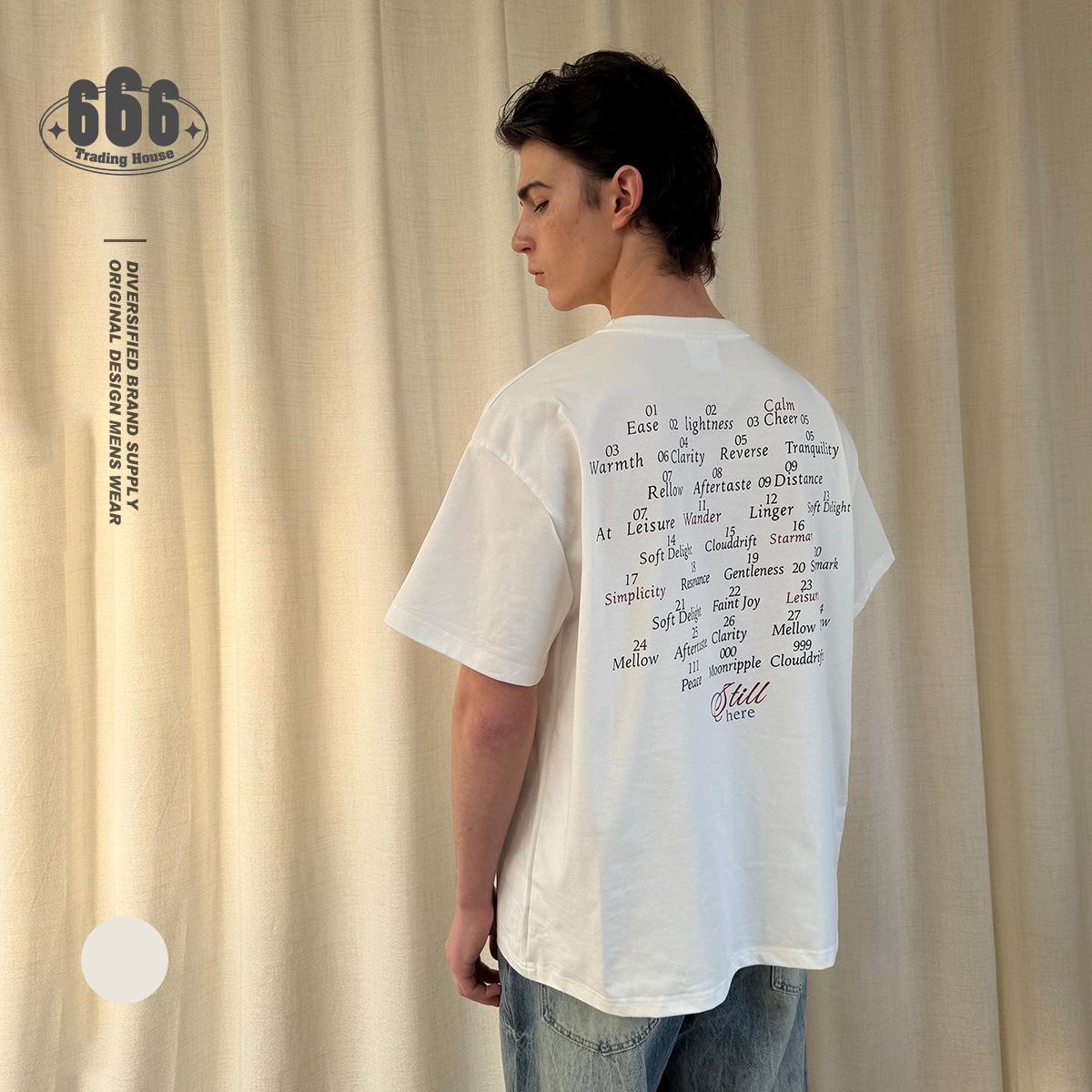 OUSWE夏季新款美式街头时尚潮牌短袖T恤男生圆领字母印花短袖RT75