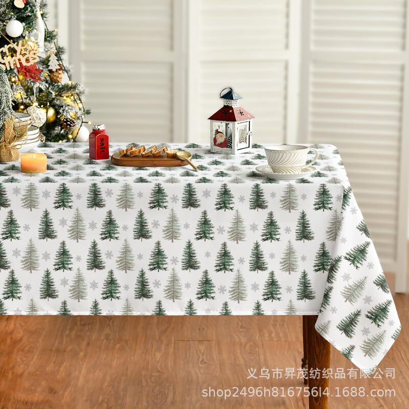 新しいクロスボーダードロップシッピングJITピーチスキンスクエアテーブルクロスクリスマス雪だるまクリスマスツリープリント装飾テーブル|undefined