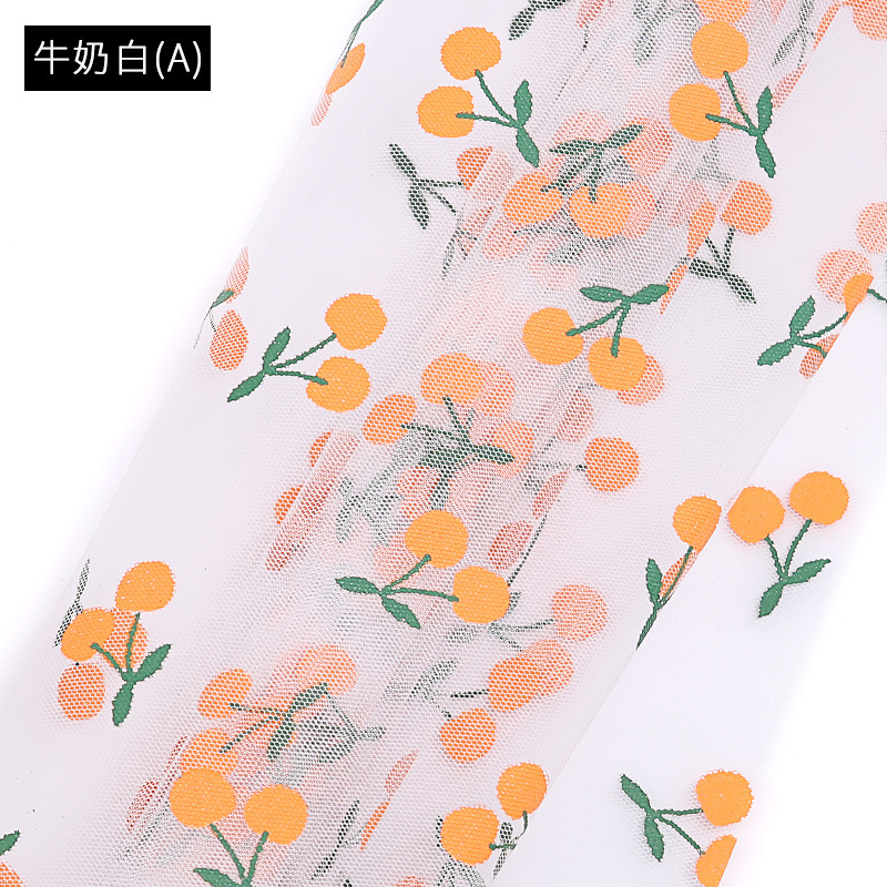 Fábrica de fiestas de flores nuevos productos de cereza impresión de flores frescas envasado de malla de moda ramo de flores envoltura cortina de hilo