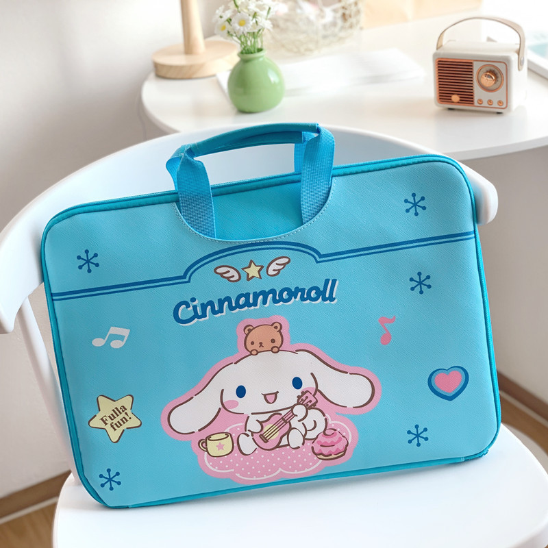 Bolso de computadora portátil de 16 pulgadas de gran tamaño, bolso de tableta iPad de dibujos animados, maletín de maleta enchufable