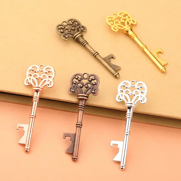 Cross-Border New Creative Hot-Selling Wedding Supplies, Wedding and Baptism Craft Gifts, Retro Key Bottle Opener Pendant