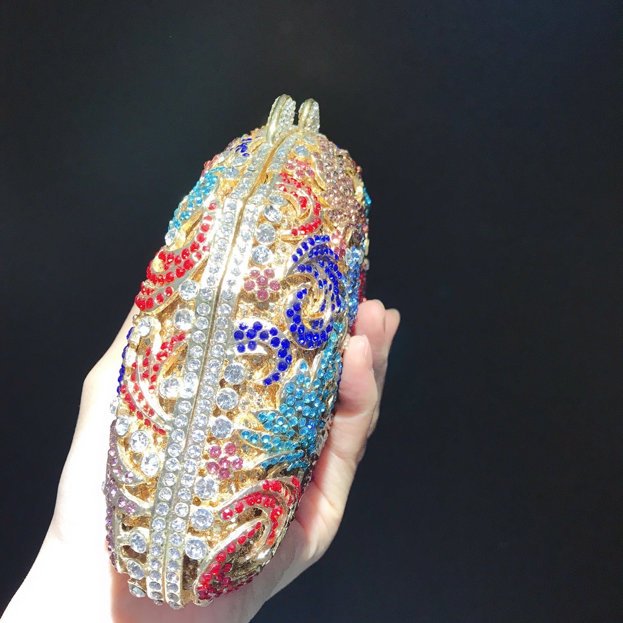 Fan Fuente bolsos de maquillaje estilo europeo y americano bolsos de banquete de diamantes bolsos de cadena bolsos de diamantes coloridos bolsos de mano bolsos de mujer