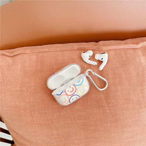 Suitable for AirPods3Pro2 earphone cover Apple 123 generation cartoon smiling face transparent tpu soft shell earphone protective cover