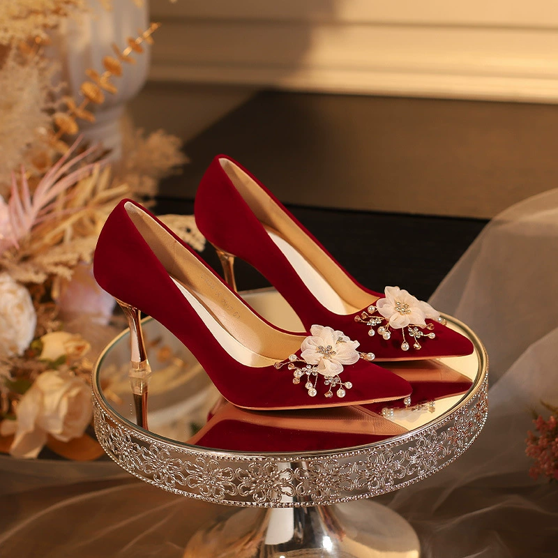 Платья Velvet Wedding High Heels - Элегантные туфли на шпильке с цветочным декором для невесты и подружек not allowed?