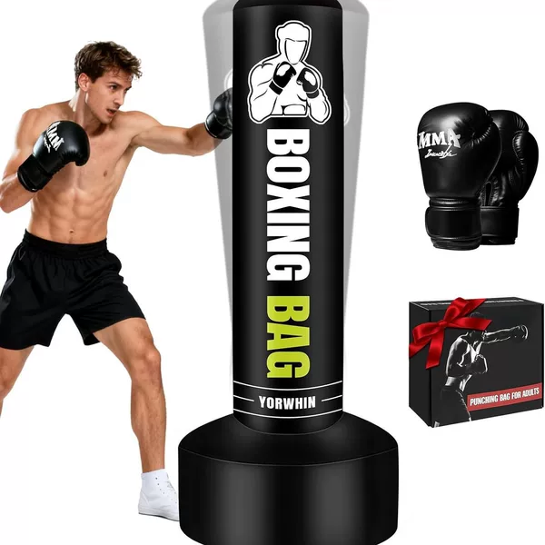 Inflatable standing punching bag for adults, used for boxing and stress relief, educational boxing training for children, standing boxing fitness punching bag