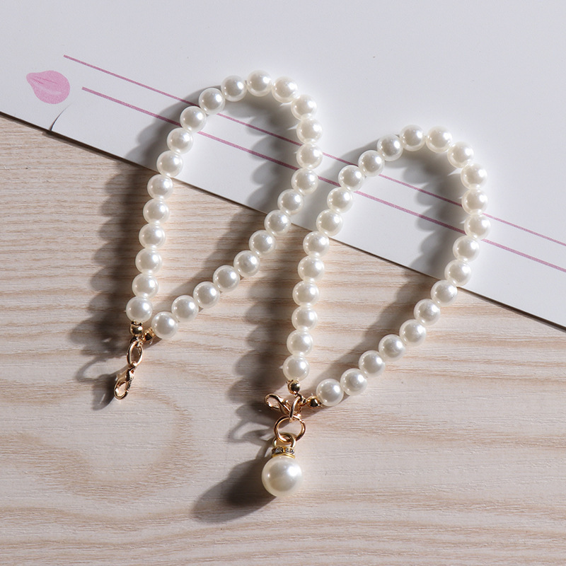 DIY faux pearl short chain, bag pearl chain accessories, pom-pom phone case keychain pendant, wholesale accessories DIY faux pearl short chain, bag pearl chain accessories, pom-pom phone case keychain pendant, wholesale accessories