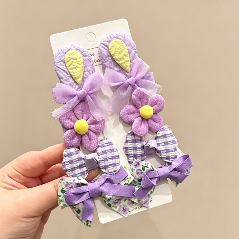 2# Ensemble violet de 8 pièces – Clip de base entièrement enveloppé de tissu, environ 3,5 cm