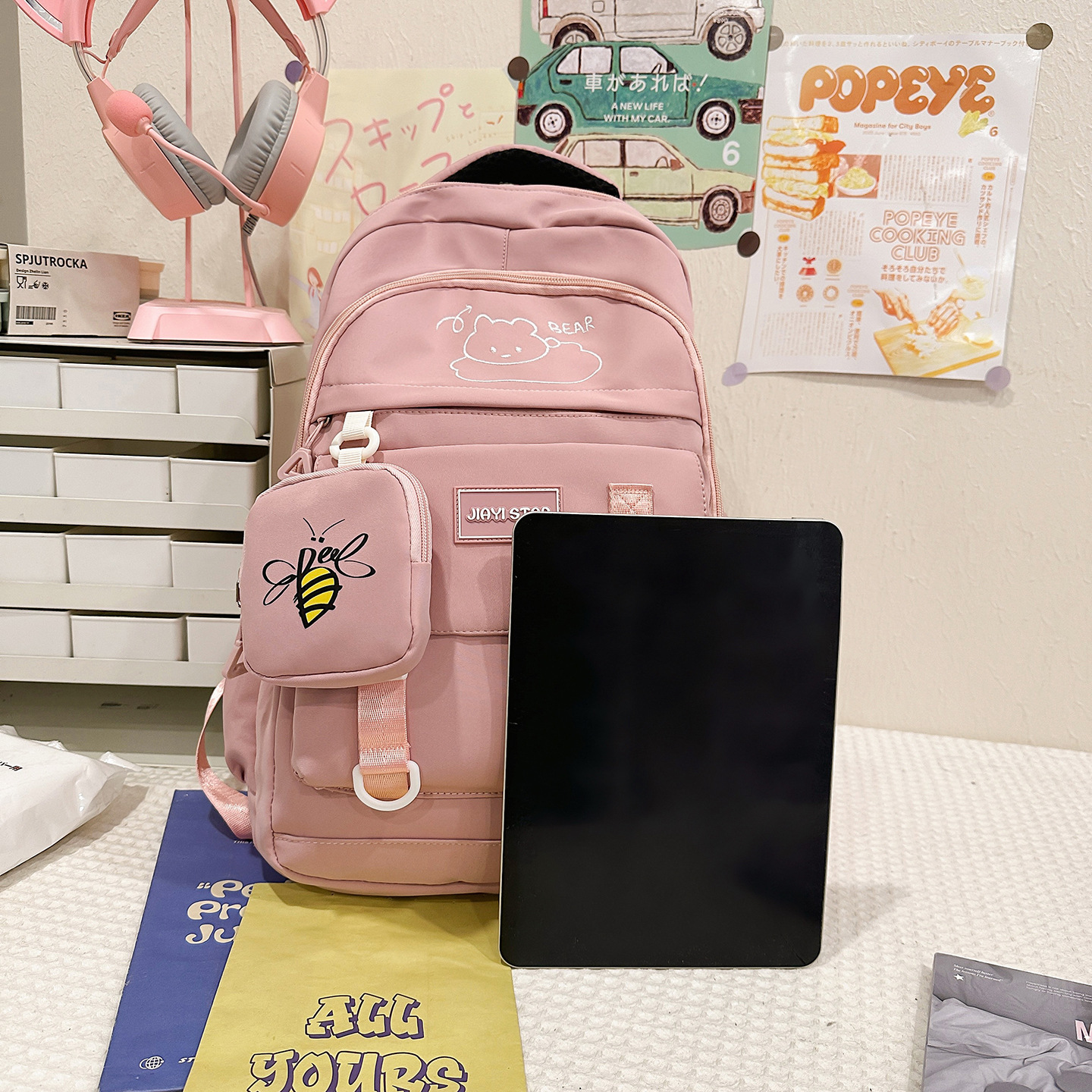 Mochila de gran capacidad JIAYISTAR transfronteriza nueva moda coreana simple bolsas escolares de estudiantes de secundaria calientes