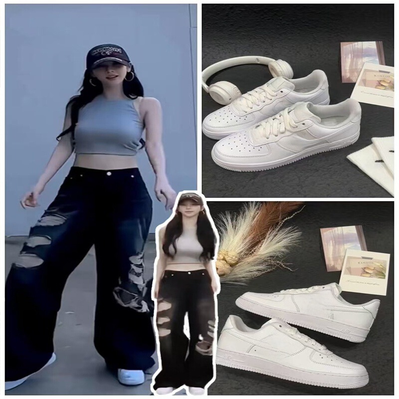 Foreign trade ready-to-ship Air Force white sneakers for men and women, casual couple's sneakers, AF1 black and white classic trendy sports shoes Foreign trade ready-to-ship Air Force white sneakers for men and women, casual couple's sneakers, AF1 black and white classic trendy sports shoes
