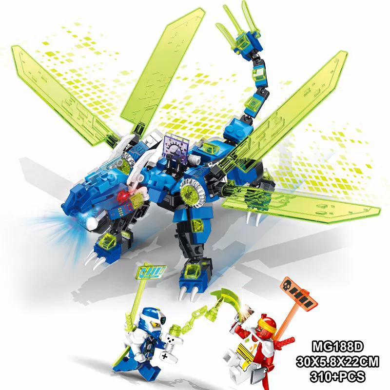 Toy for boys, plastic dragon battle, constructor, small particles