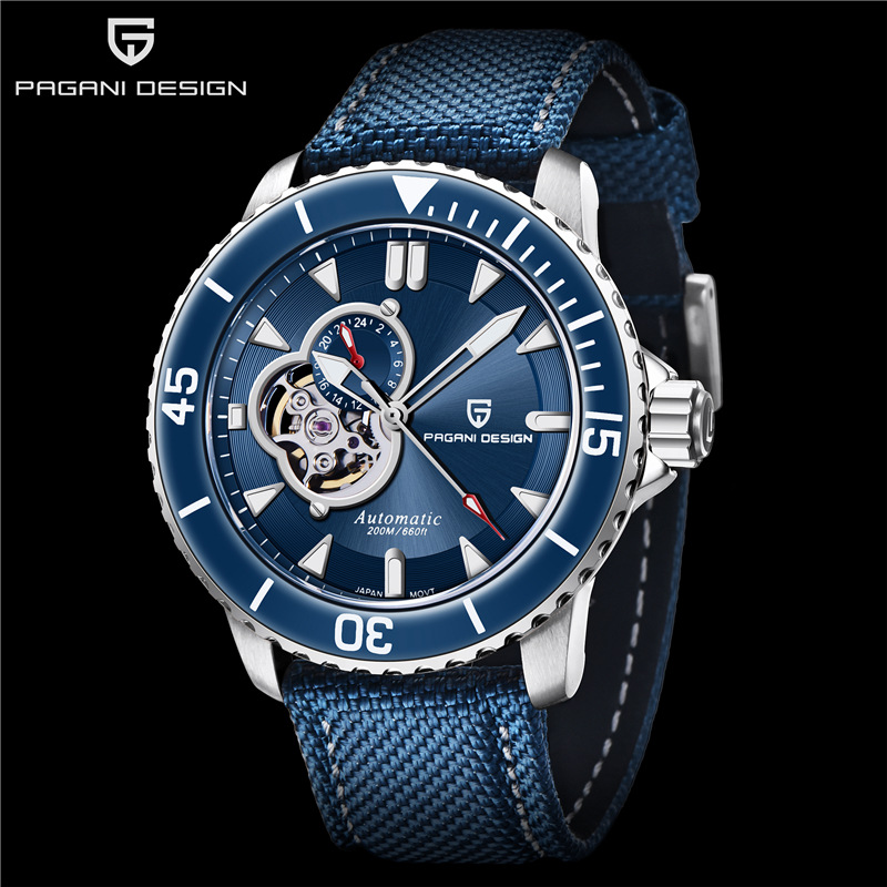 PAGANI DESIGN bojiani reloj mecánico automático para hombre impermeable reloj de acero inoxidable para hombre 1674