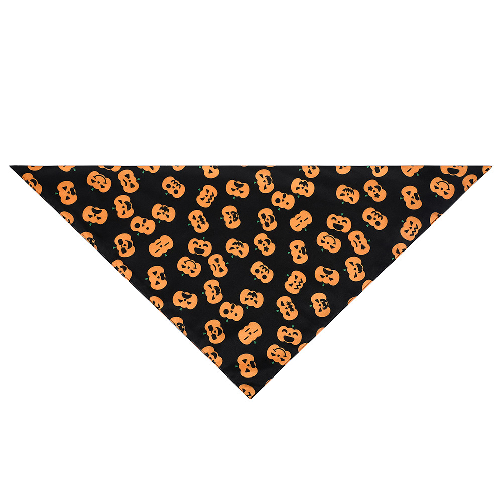 Fabricante en stock transfronterizo exclusivo para mascotas bufanda perro saliva toalla mascota Toalla de triángulo de Halloween mascota Toalla de saliva
