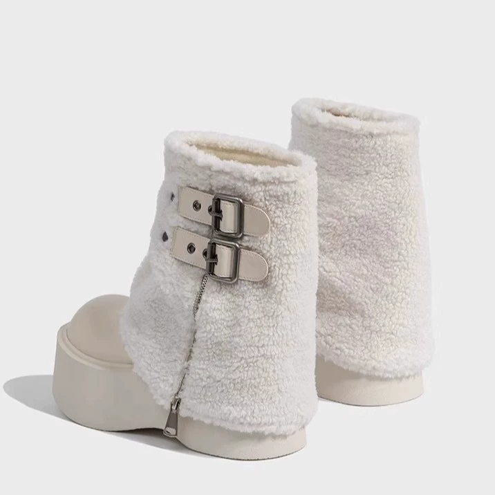 Platform Winter Boots, Women's Shearling-Style Lined, Warm Platform Sole, Sizes 35–40