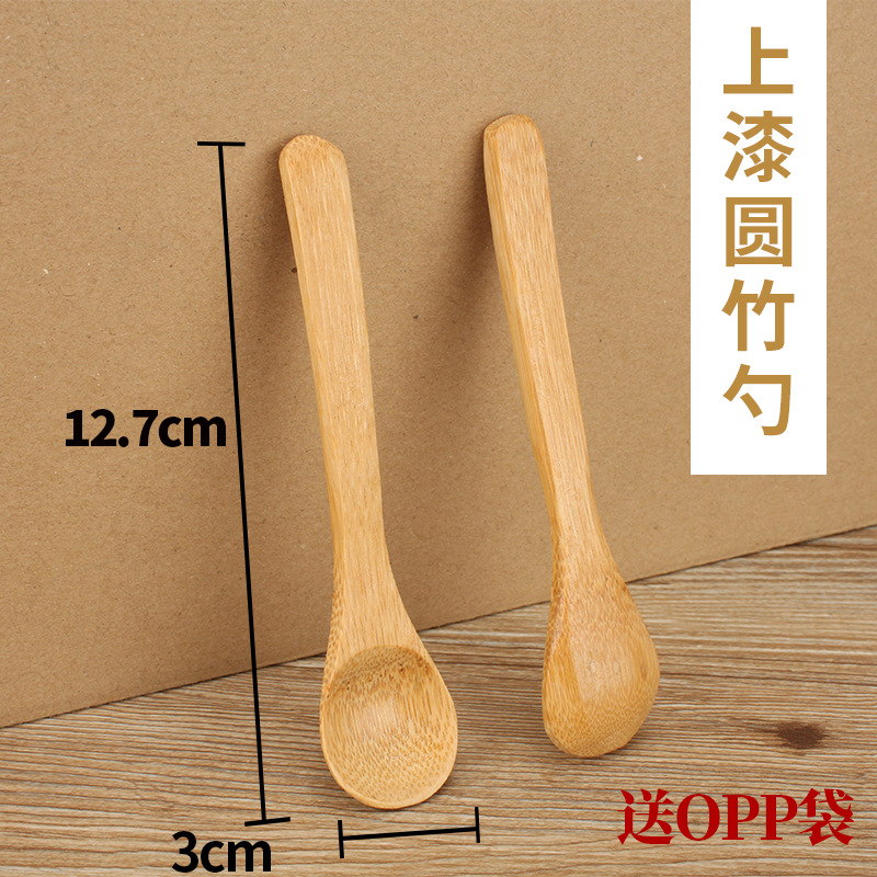 12.7x3cm 페인트 둥근 대나무 숟가락