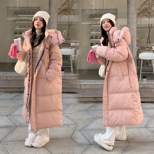 Women's Bread-Style down Cotton Coat 2024 Winter Hooded Mid-Length Thickened Cotton Jacket Women's Padded Coat Thickened and Warm