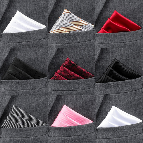 Men's suit pocket square scarf men's shirt handkerchief scarf chest scarf small white formal suit chest scarf silk scarf
