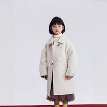 秘密花园2025秋冬纯色中长款韩版款式常规排扣高端长袖羊毛呢外套