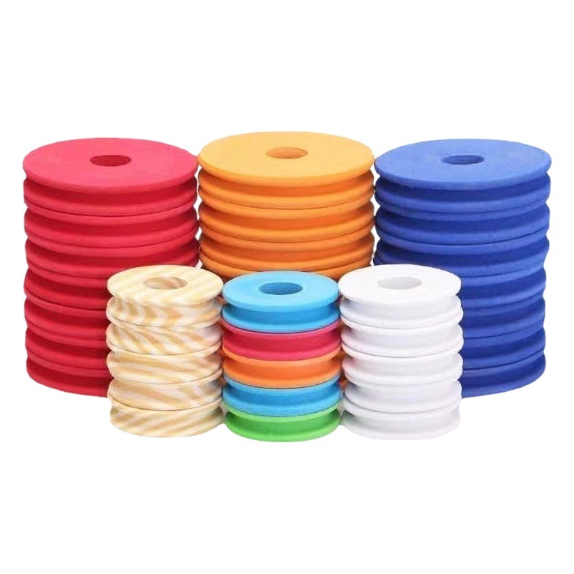 Fábrica de producción al por mayor anillo de espuma de color bobina de grano de madera eje principal bobina de bobinado de grano de madera