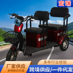國標電動三輪車家用代步車接送孩子客貨兩用成人老年休閑雙人雙排