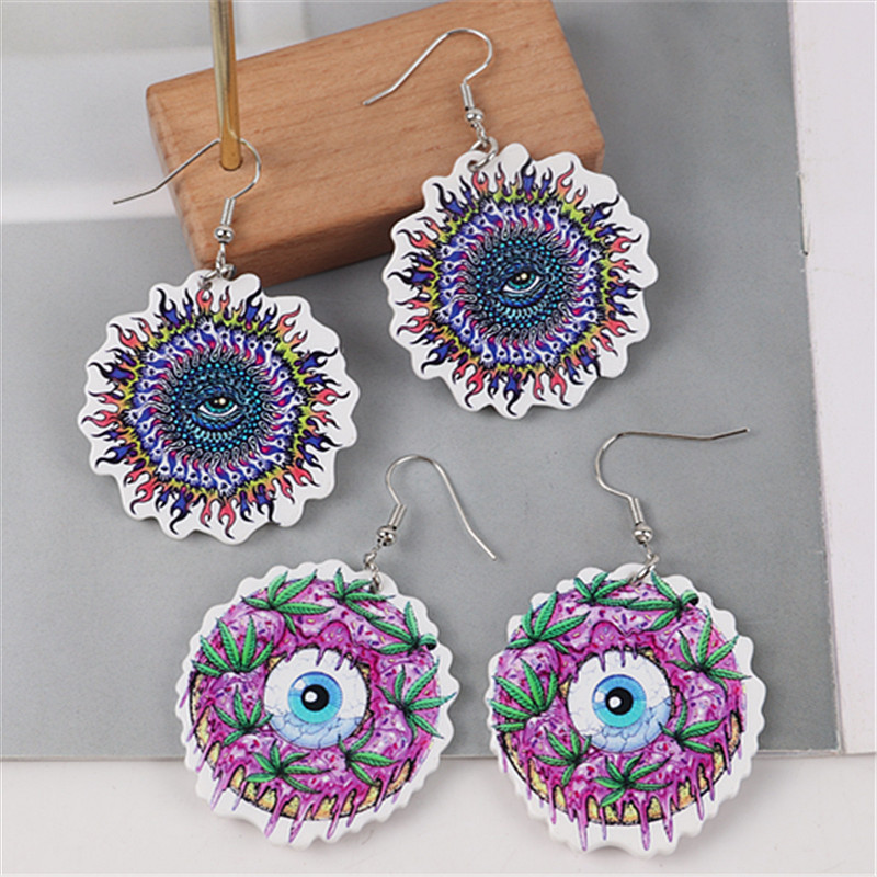 1 Pair Retro Punk Sun Eye Skull Arylic Ear Hook display picture 1