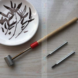 刻瓷工具美术刻瓷刀锤子陶瓷刻刀瓷盘刻刀花瓶刻刀满五件