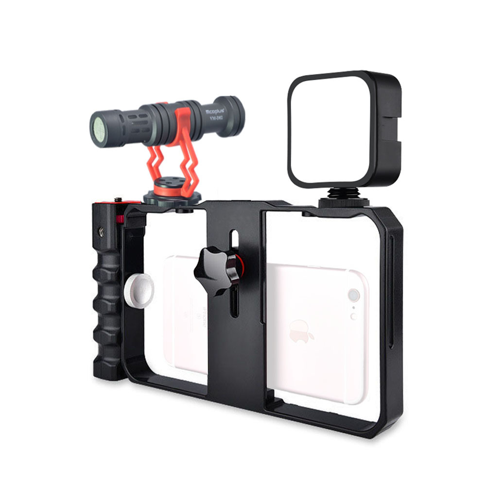 麦瑞斯VM-D02相机麦克风LED-D49R补光灯兔笼套装手机直播录音组合