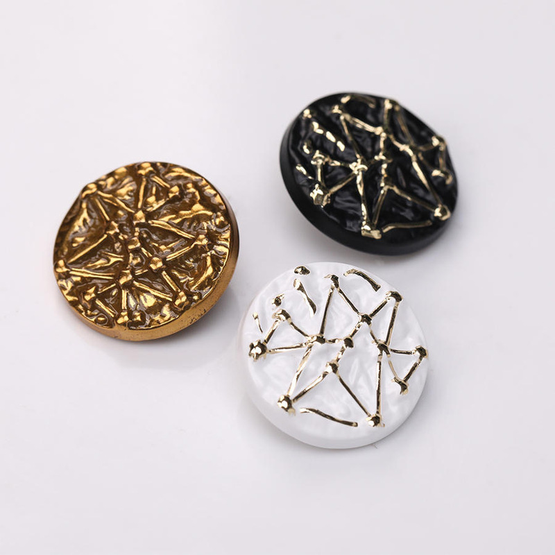 Metal Button Fashion Small Like High-end High-end Hand-stitched Tall Coat Coat Sweater Coat Jacket Shirt Button