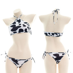 Women's Sexy Underwear Set Cow Halter Suspender Strap Underwear Sexy Pajamas Bikini Wholesale T0196