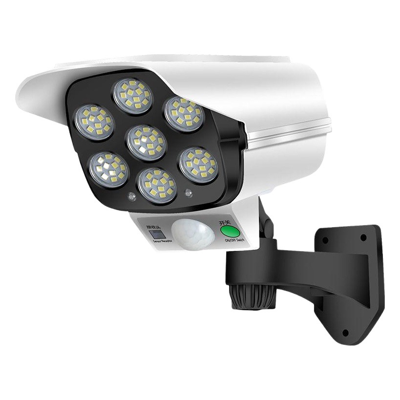 Nuevo LED solar lámpara de pared de inducción simulación monitoreo falso Cámara anti-ladrón lámpara de calle control remoto inalámbrico monitoreo