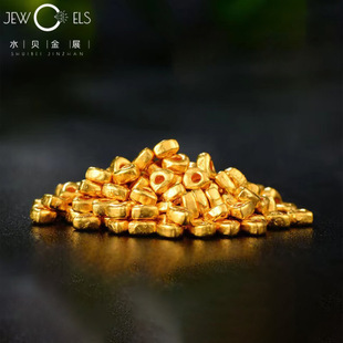 Water Shell Gold Broken Gold Bracelet Triangular Separated Beads Pure Gold 999 Bracelet Triangular Press Piece Broken Gold Bracelet Accessories