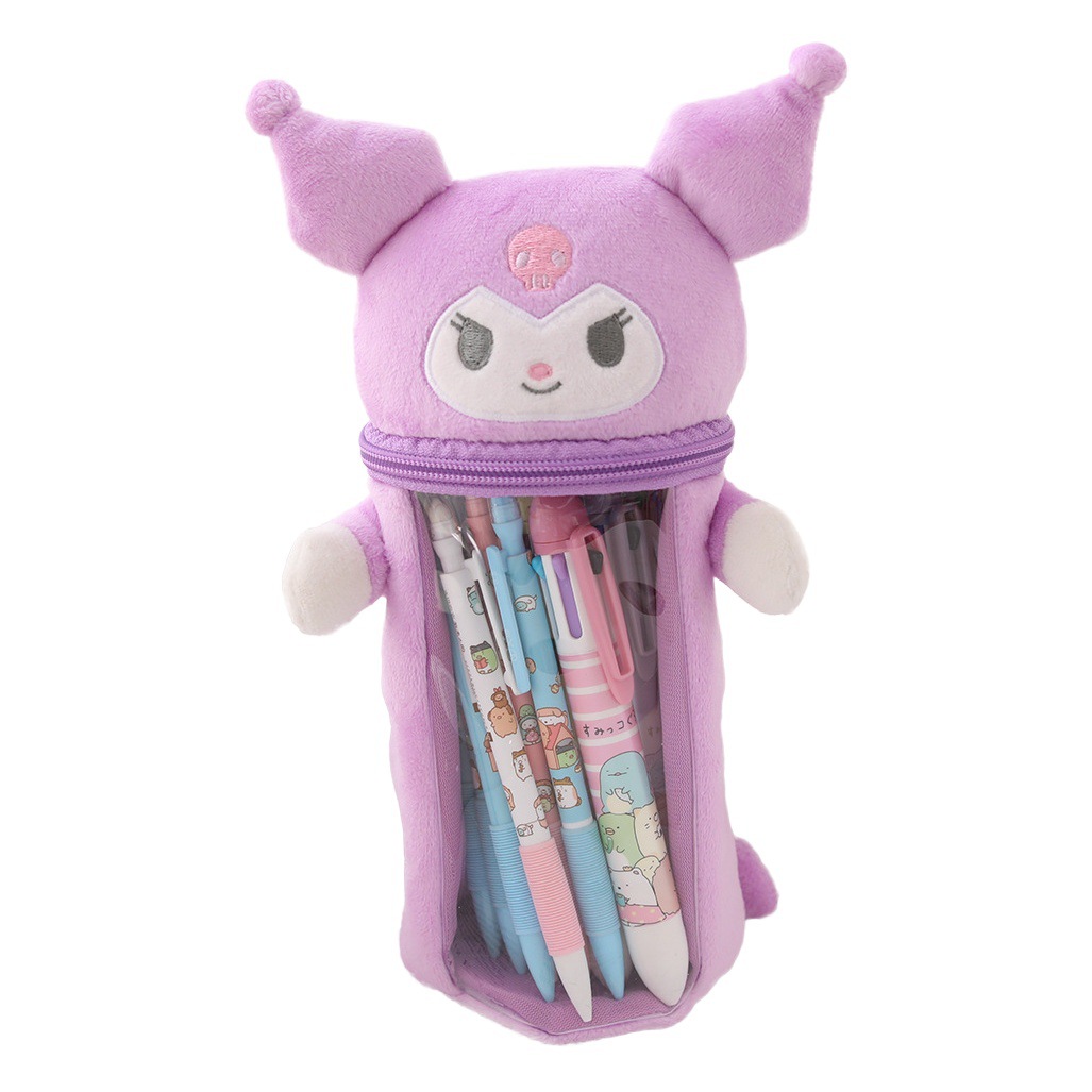 Japonés de dibujos animados lindo estrella Delu coolomi peluche lápiz caso titular la pluma popular chica corazón bolsa almacenamiento transparente regalo
