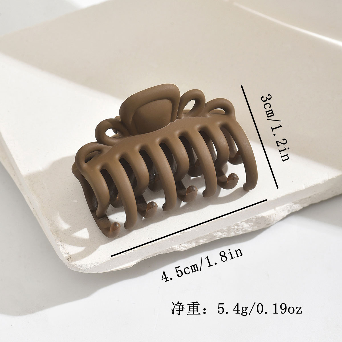 Doble fila de dientes clip de cabello medio clip de cabello de plástico esmaltado para mujeres cabeza trasera clip de cabello adornamiento clip de cabello 4.5CM