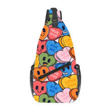 亚马逊新款来图印制爱心杂图户外运动休闲单肩斜挎包零钱跨境货源