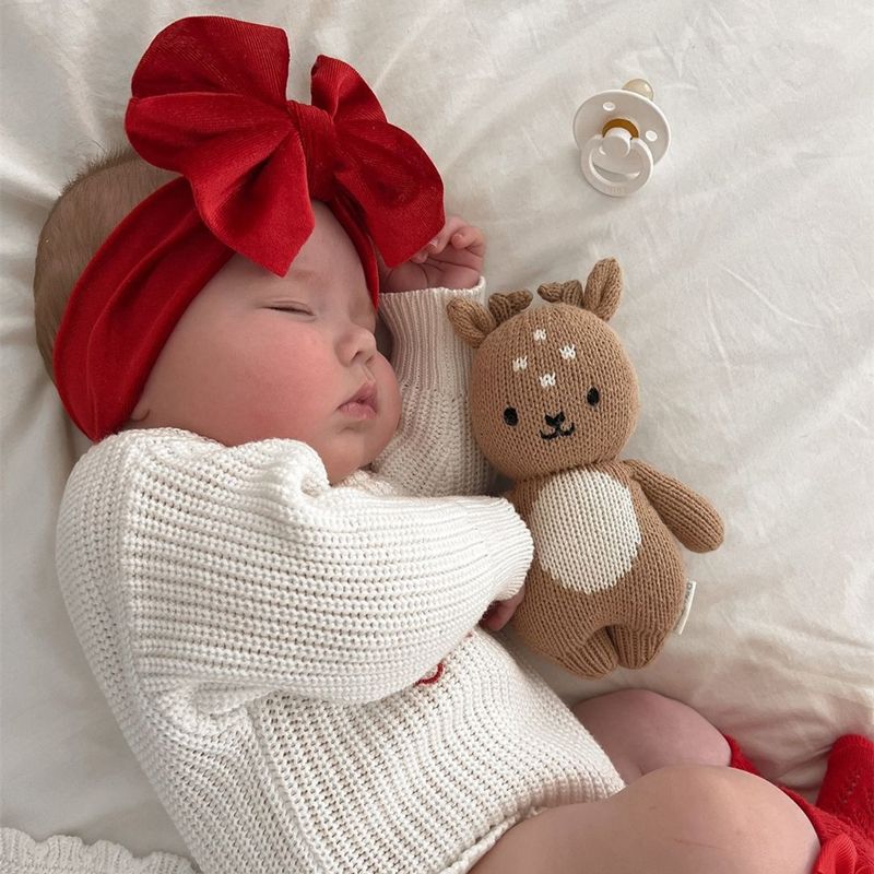 Baby Socks Mid-Tube Baby Bow Red Fashionable Stockings Kidsren's Ancora Red Hairband Socks Set