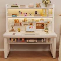 Computer Desk for Home Use, Student Bedroom, Simple Integrated Study and Writing Desk, High Aesthetic Value Pegboard Study Desk Computer Desk for Home Use, Student Bedroom, Simple Integrated Study and Writing Desk, High Aesthetic Value Pegboard Study Desk