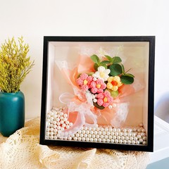 Wooden hollow 5cm photo frame desktop setting A4 three-dimensional photo frame soft clay dried flower specimen square photo frame