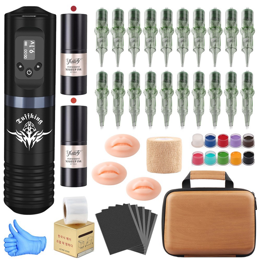 Set de tatuaje Tuffking, máquina recargable todo en uno para tatuajes de cejas, labios y tatuajes, equipo de belleza multifuncional transfronterizo.